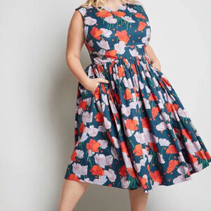 Modcloth "Fabulous Fit and Flare" in Tulips